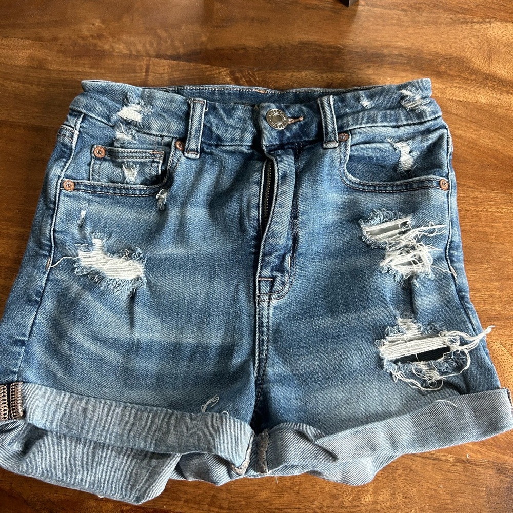 Distressed Denim Shorts